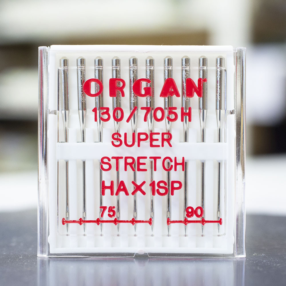 Голки швейні для стрейча, лайкри ORGAN SUPER STRETCH №75/90 пластиковий бокс 10 штук для побутових швейних машин (6968)