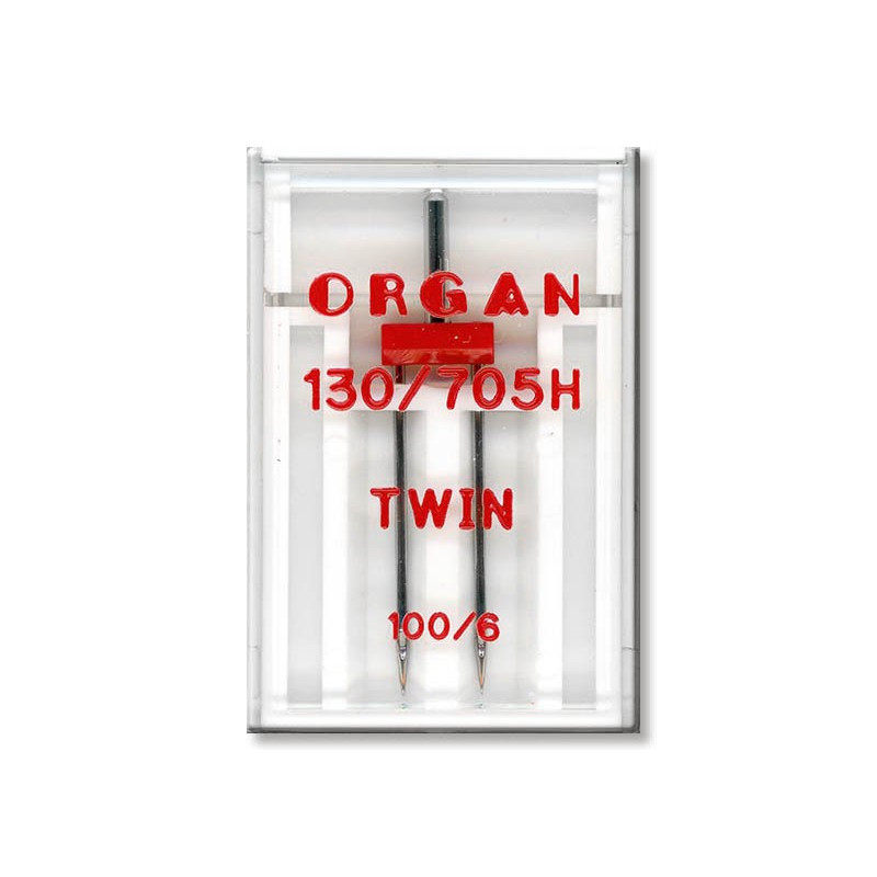 Голки швейні подвійні універсальні ORGAN TWIN №100/6 пластиковий бокс для побутових швейних машин (7045)