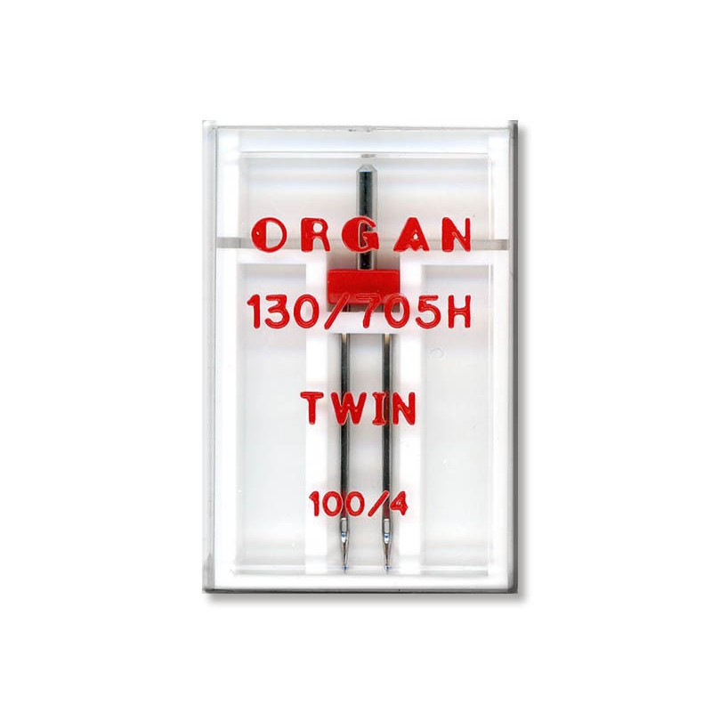 Голки швейні подвійні універсальні ORGAN TWIN №100/4 пластиковий бокс для побутових швейних машин (7038)