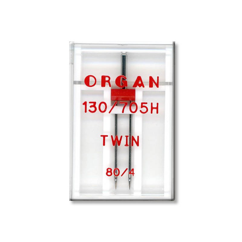 Голки швейні подвійні універсальні ORGAN TWIN №80/4 пластиковий бокс для побутових швейних машин (6984)